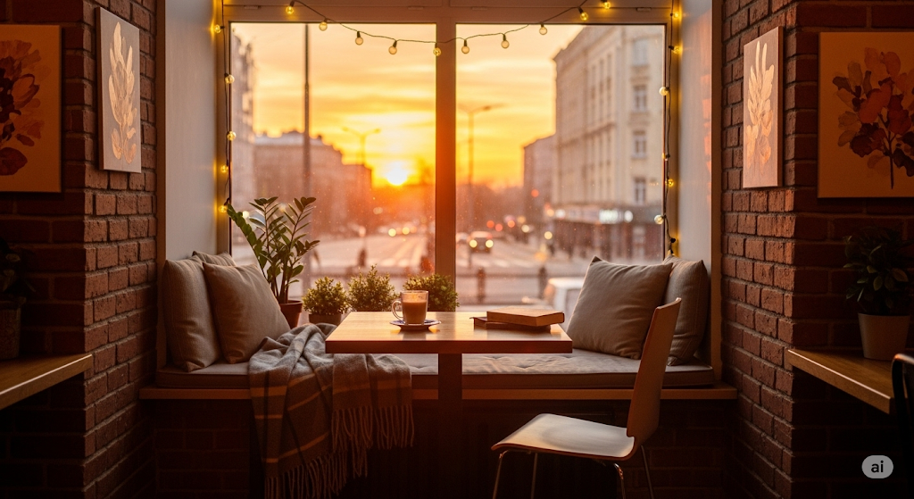 아늑한 분위기의 카페 창가
